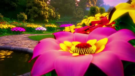 jardín de flores mágico