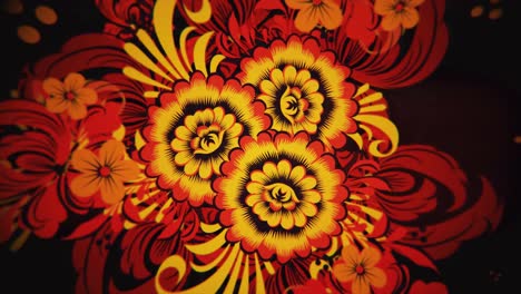 vibrant floral pattern in russian folk art style