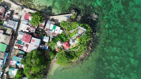 aerial view of coastal village in the town of baras in catanduanes, philippines