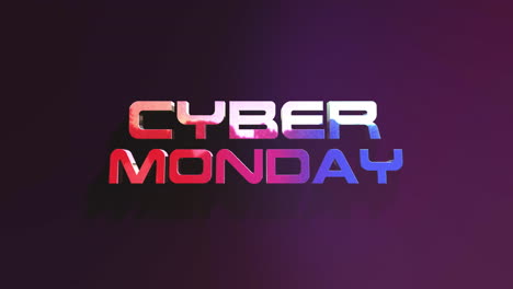 vibrant and modern cyber monday text on purple gradient