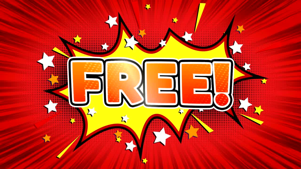 무료! 텍스트 팝 아트 스타일 코 표현.