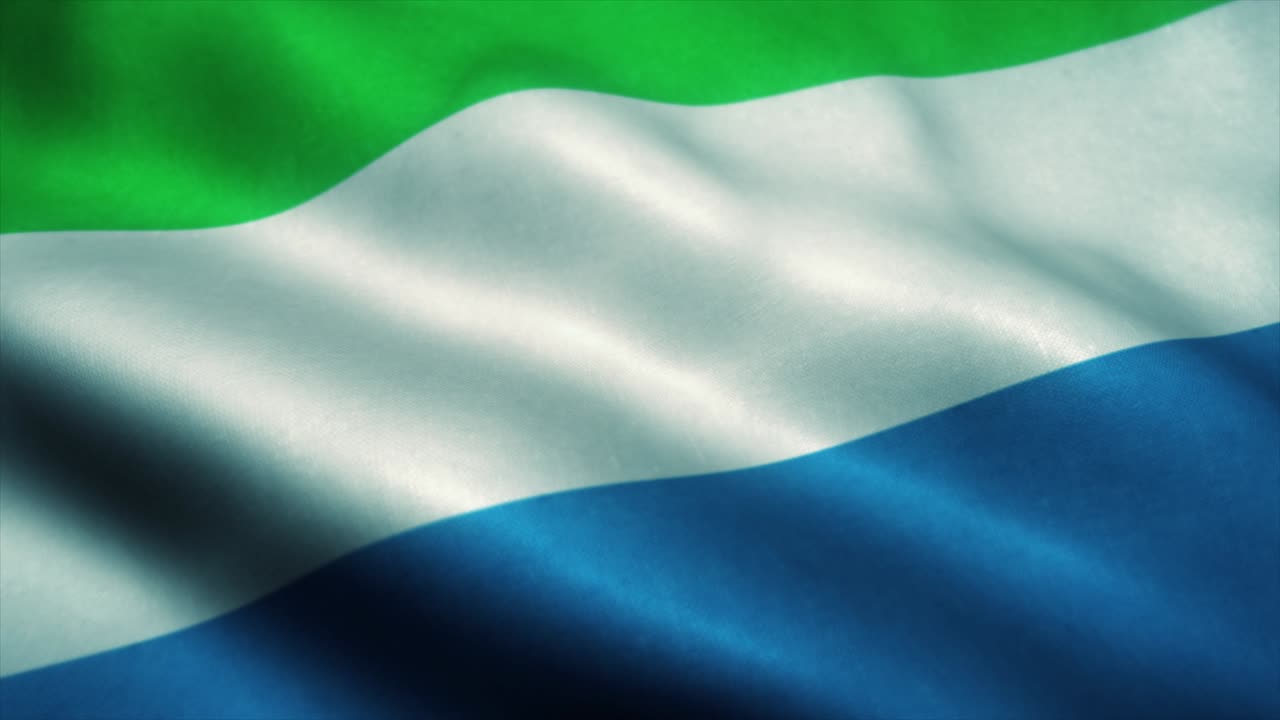 la bandera de sierra leone ondeando en el viento. la bandera nacional de siera leone. el signo de sieraleone animación de bucle sin costuras. 4k