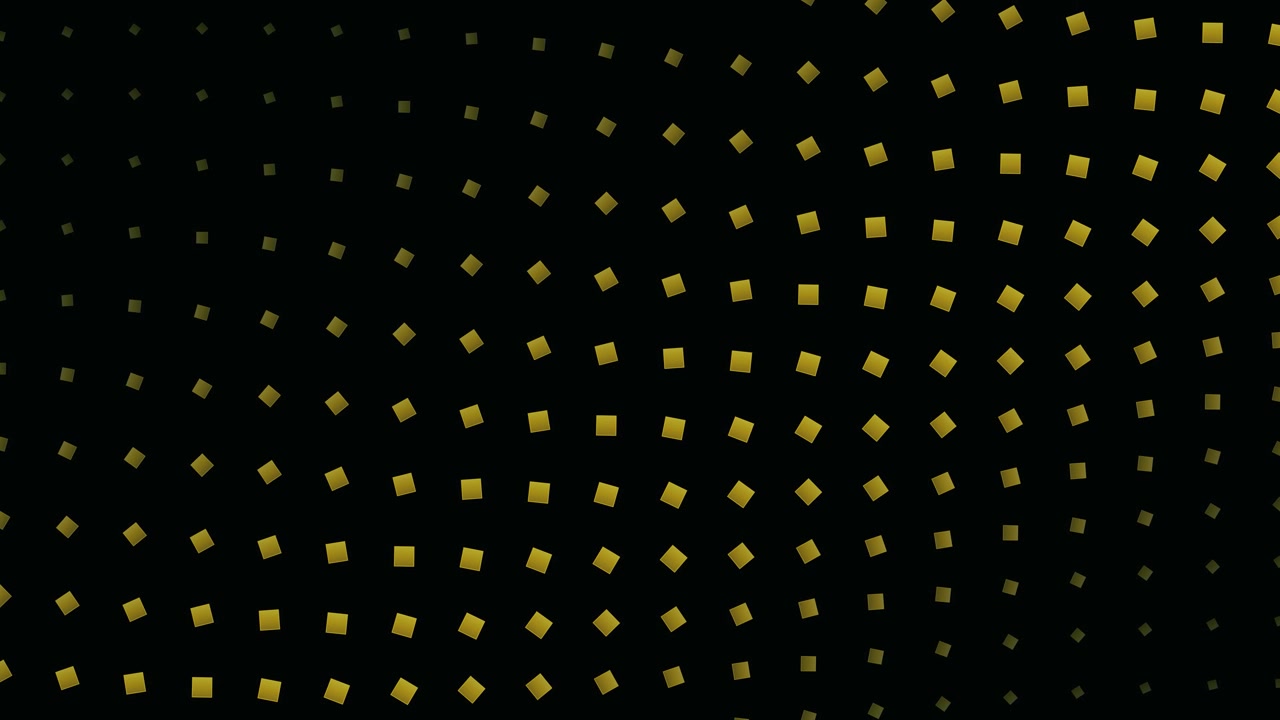 Abstract Motion Background with Golden Squares Moving in Waves