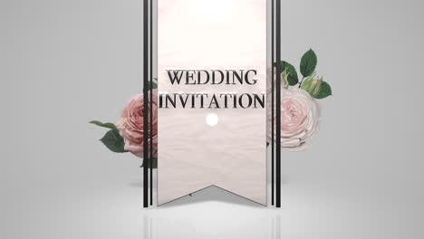 Hochzeitseinladung-Mit-Vintage-Rosa-Blumen-Und-Rahmen