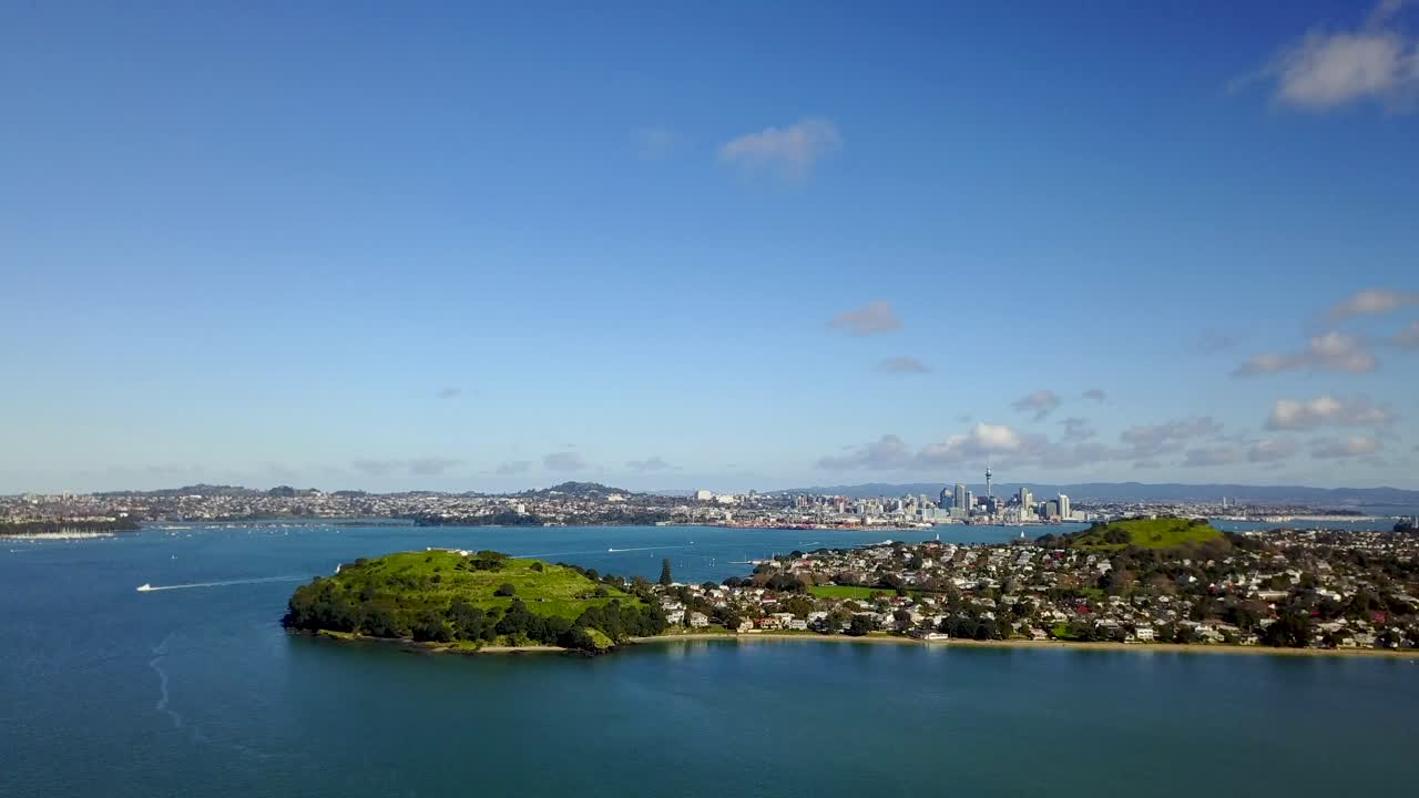 The Auckland waterfront on a perfect summer day. New Zealand.