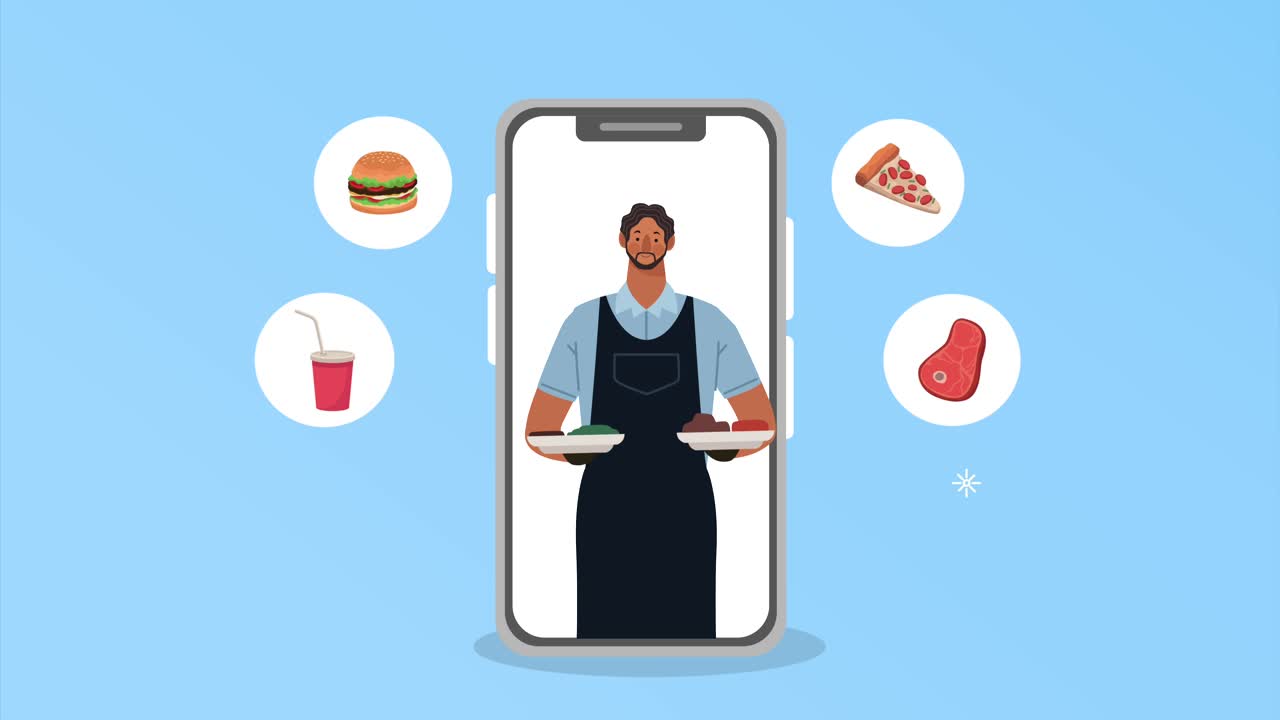 food delivery service technology animation