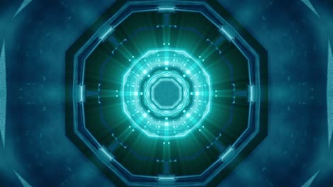 animación sin fisuras de un hermoso kaleidoscopio abstracto de fondo techno metálico con la aparición de varias formas geométricas
