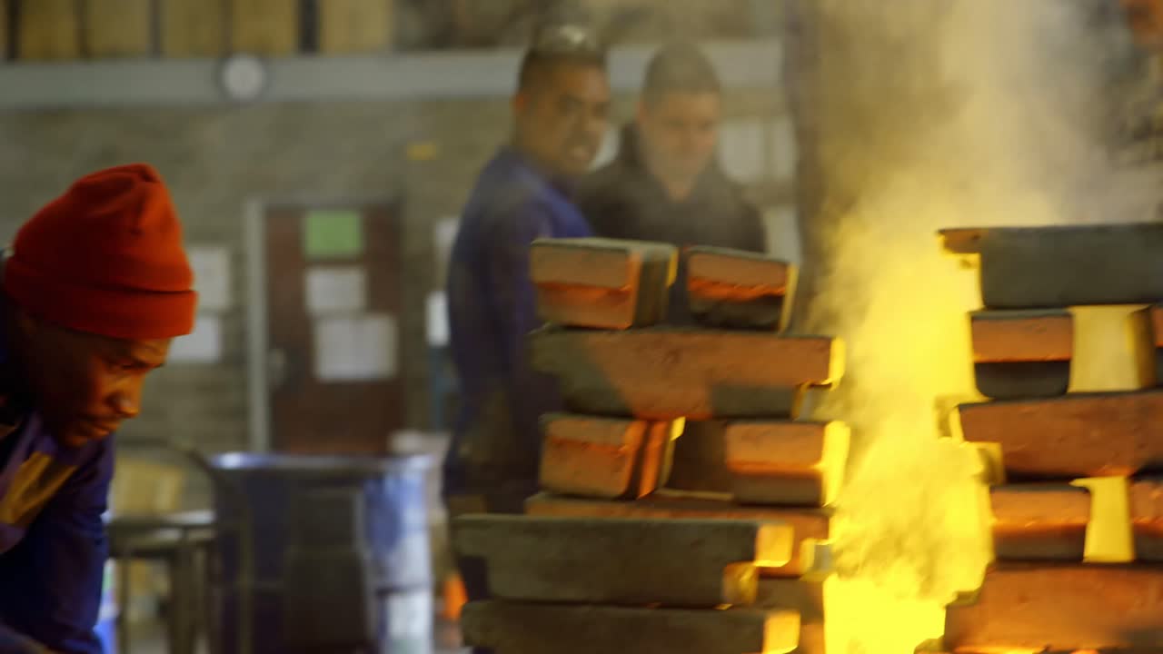 Worker working in foundry workshop 4k