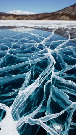 frozen lake ice patterns