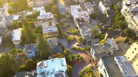 aerial view of san francisco's famous lombard street - 4k