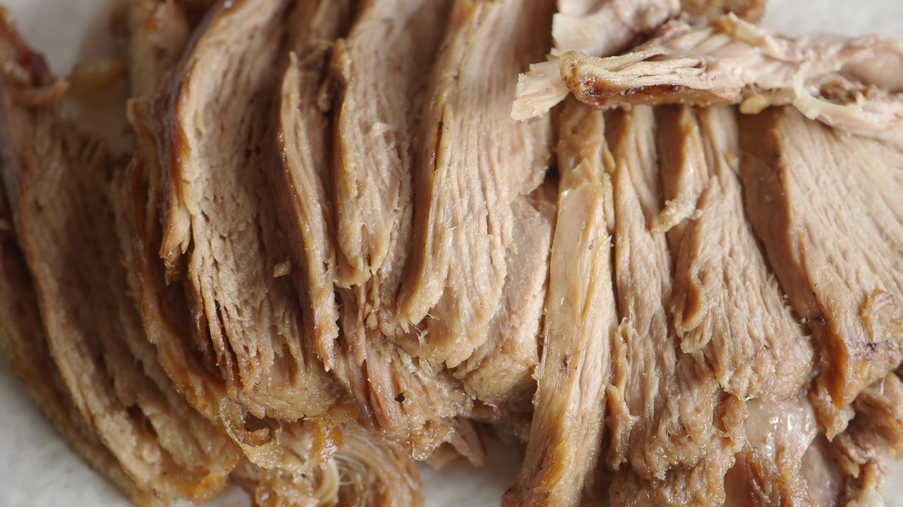 Close Up of Sliced Cooked Meat