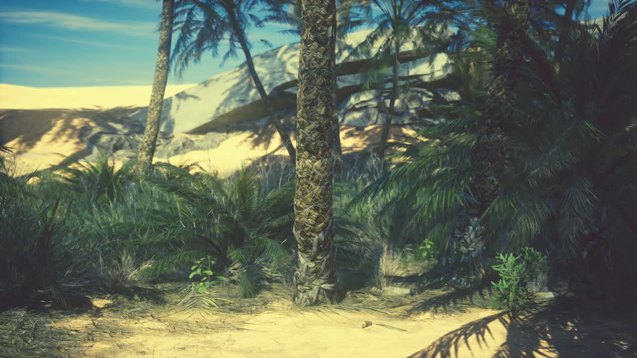 사막 오아시스의 나무