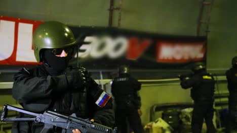 russian security personnel in tactical gear