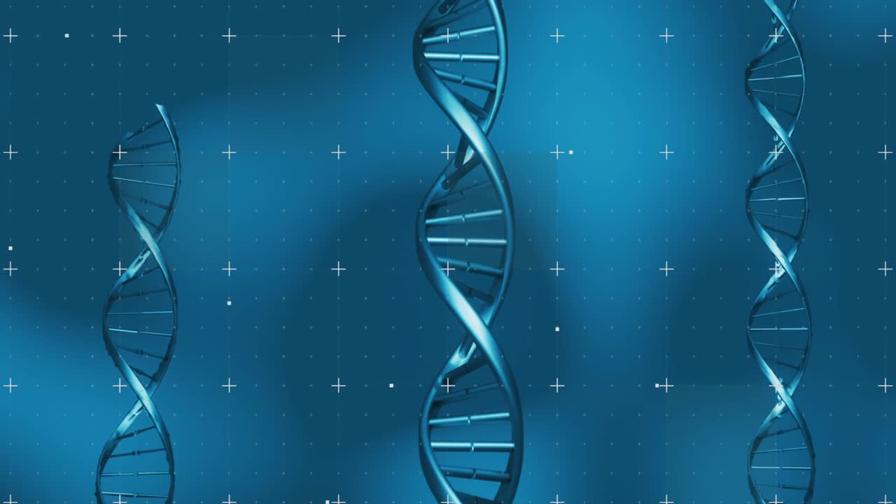 Animazione di forme su filamenti di DNA
