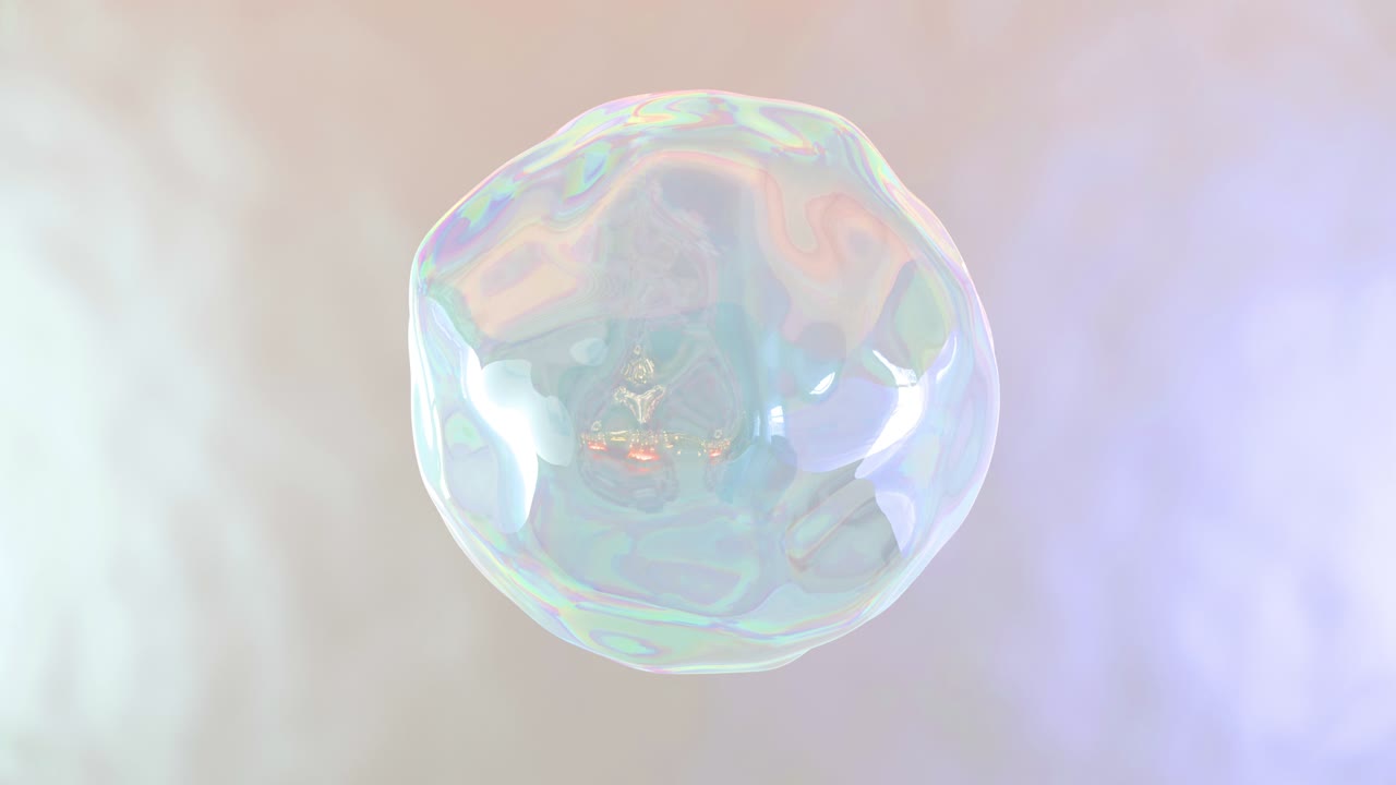 액체 추상 모양 4k 애니메이션: 부드러운 빛의 배경에 무형 홀로그램 데기 객체, 원활한 루프 3d 비디오