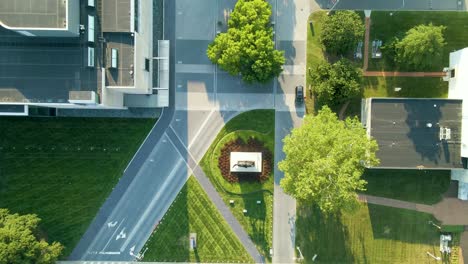 entrance to virginia museum of fine arts in richmond, virginia | aerial top down view | summer 2021