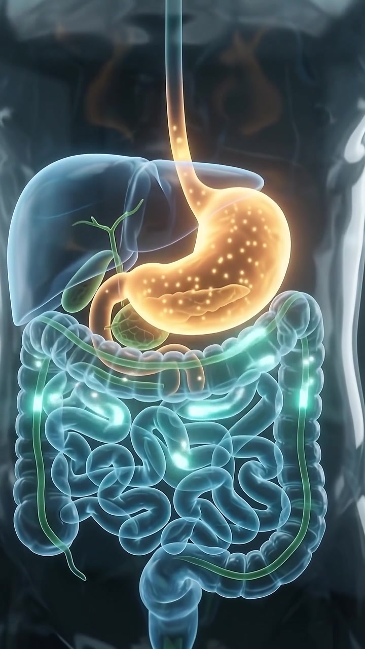 Animazione medica 3D dell'anatomia del sistema digestivo umano
