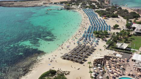 aerial shot of the ayia napa beach