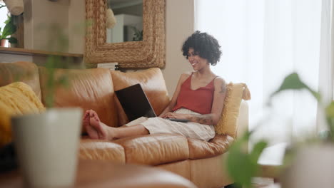 woman working from home on a laptop