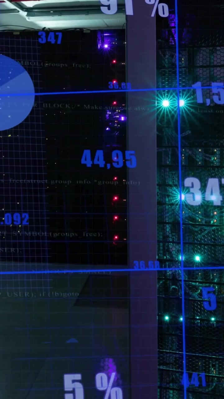 Animation of financial data processing over computer servers