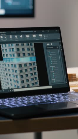 vertical video quiet empty office space in a modern real estate development firm