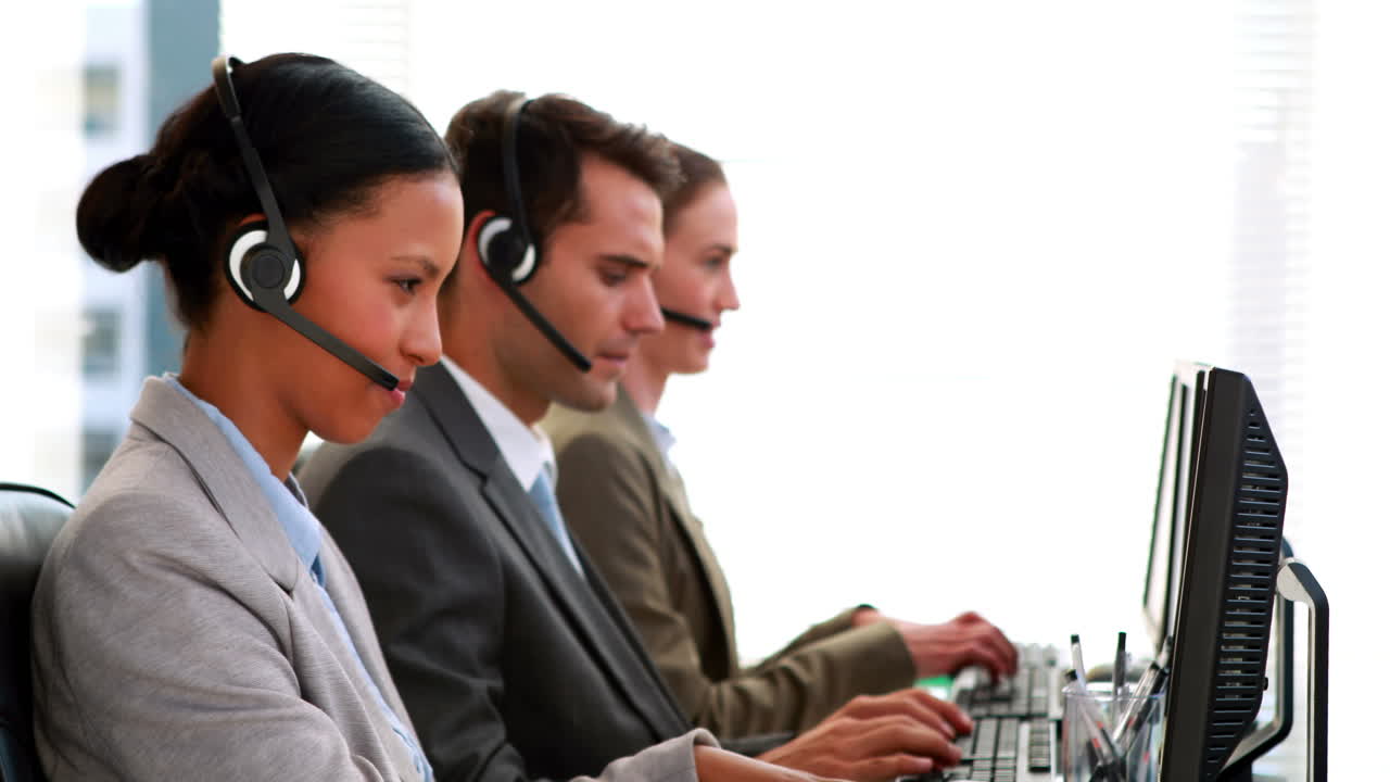 Business people working in call center 