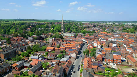 Descubra-El-Louth-Medieval,-Lincolnshire,-Desde-Arriba