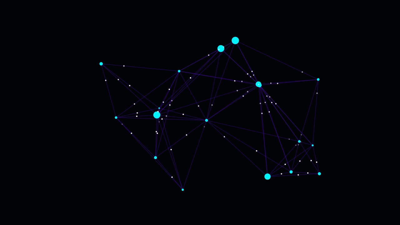 Abstract Digital Network Connection with Glowing Nodes and Lines