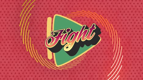 animation of fight text over shapes