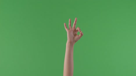 la mano haciendo una señal de ok