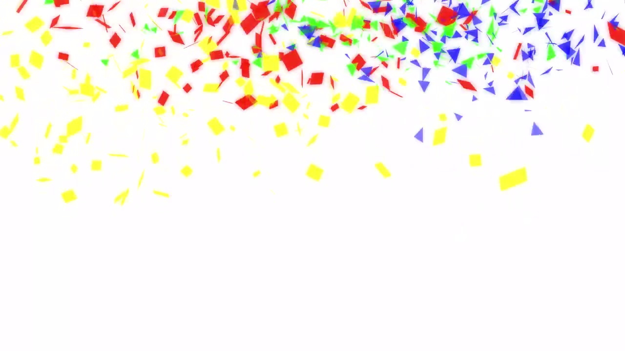 Confetti colorati che cadono su uno sfondo bianco