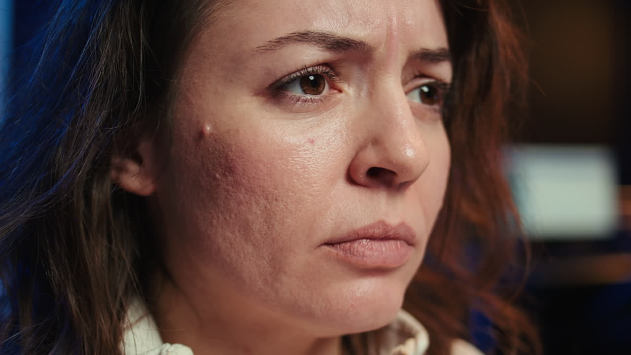 una mujer ansiosa estresada después de no asegurar los servidores de la compañía.