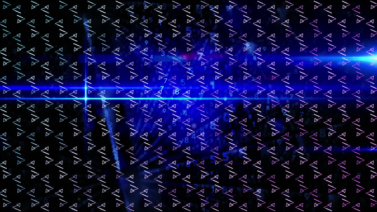 Animation of data processing and connections with arrows turning