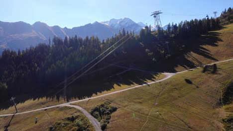 cable car connecting from kaprun village to the mountain peak resort of maiskogelbahn in austria