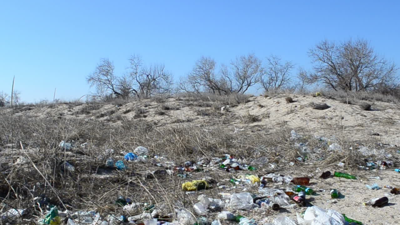 It is a lot of garbage and bottles. Garbage dump