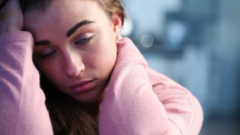 sad depressed woman teenage girl portrait