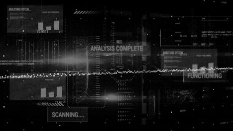 animation of data processing over black background