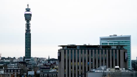 view of bt tower and university college hospital, london, united kingdom