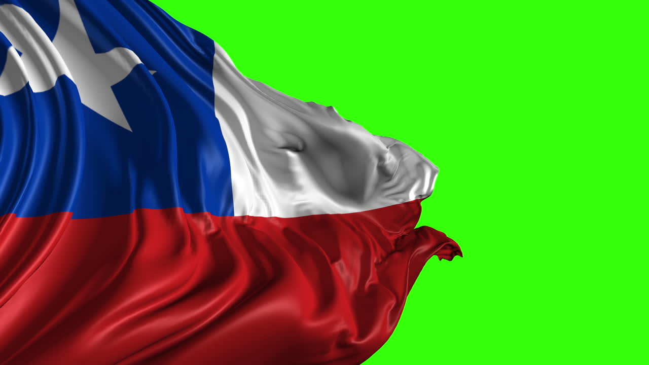 Chilean flag on green screen
