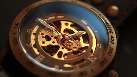 close up of a steampunk wrist watch