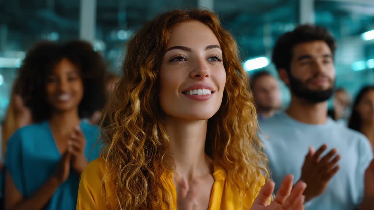 Enthusiastic Crowd Applauding