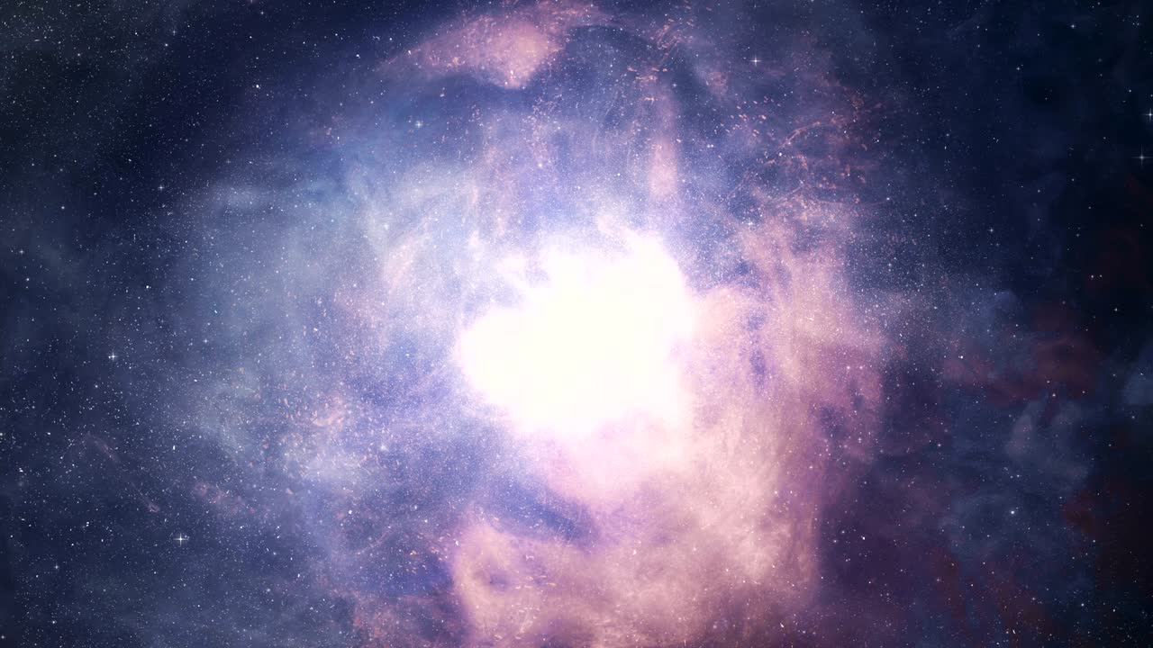 sfondo spaziale, volo nello spazio tra i miliardi di stelle nebulose e galassie