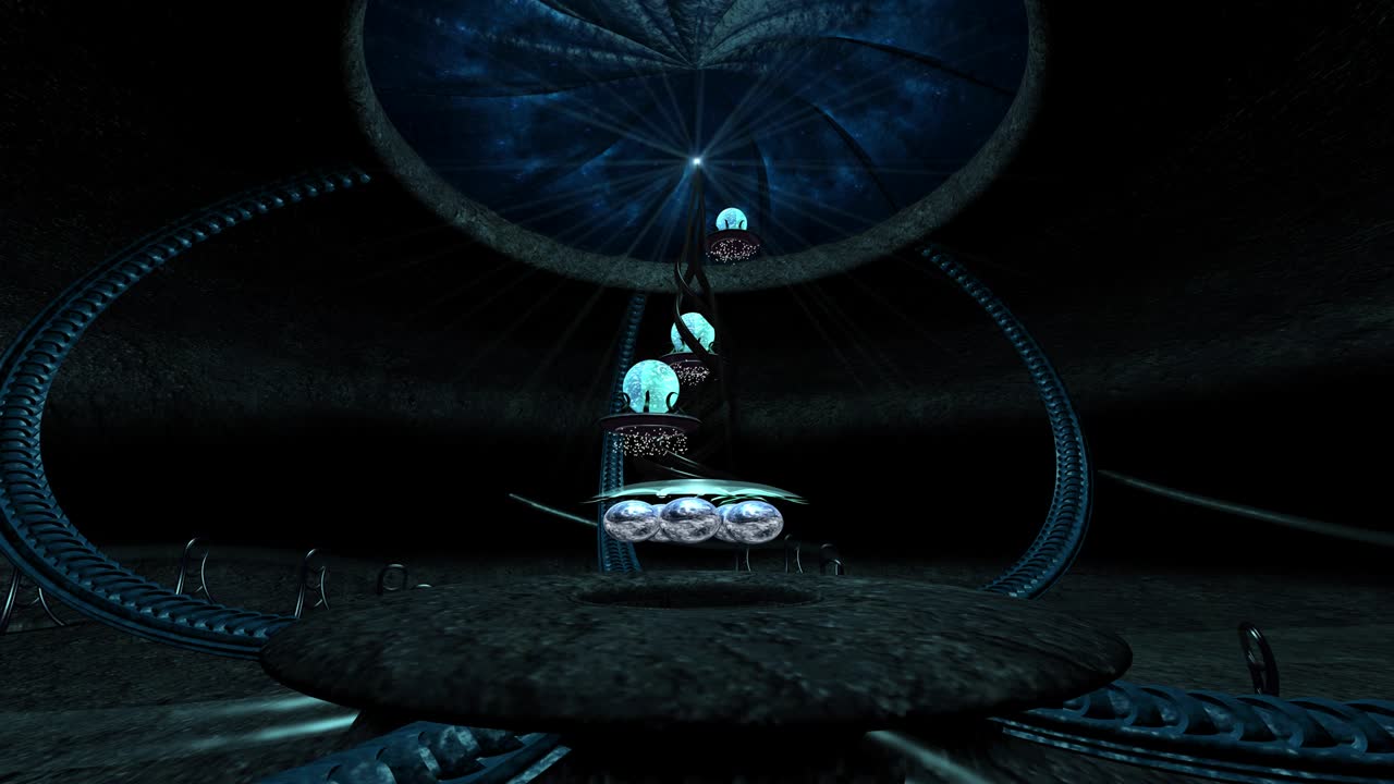 Fantasi Sci-fi tårnhule 3D-gjengitt illustrasjon