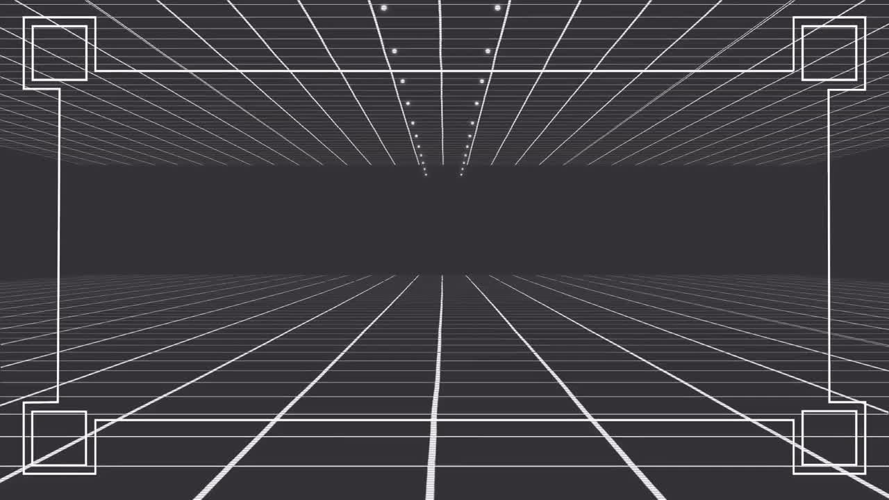 검은색 배경에 복사 공간과 함께 색 프레임과 선의 애니메이션