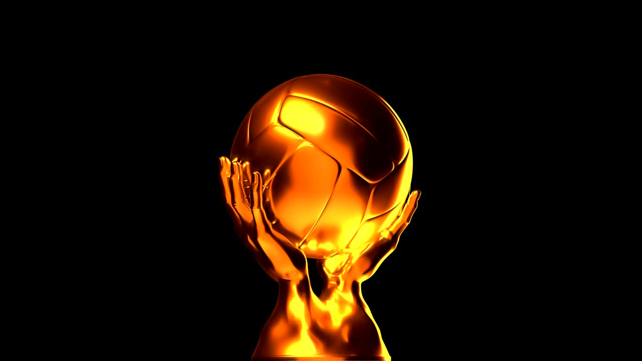 copa de voleibol de oro con canal alfa