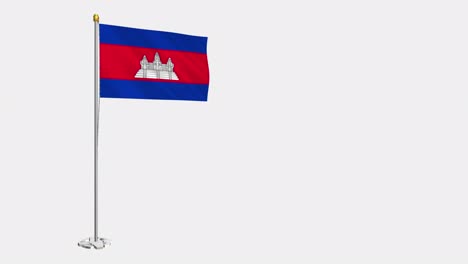loop video of cambodia flag  fluttering in the wind, slow motion video of 4k , with alpha channel
