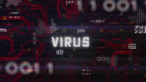 animation of virus text and data processing