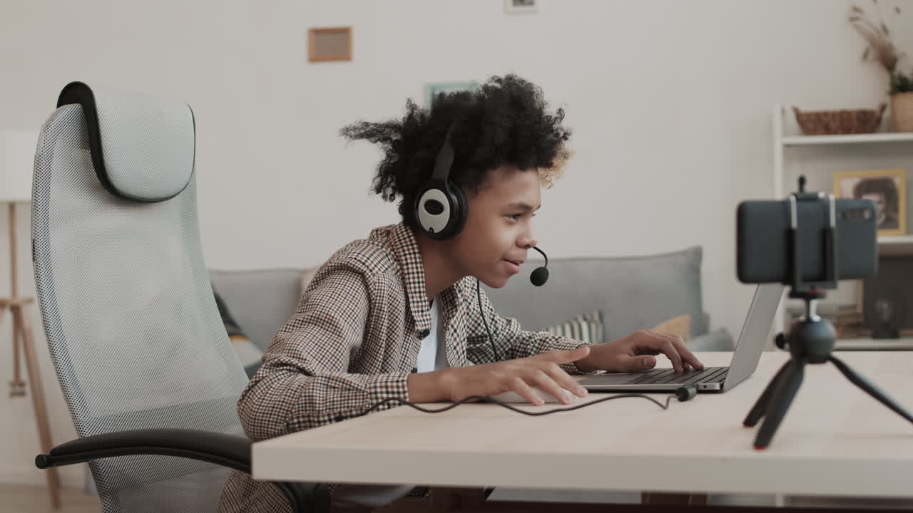 Boy Streaming Playing Video Game