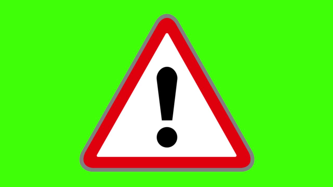 Green screen , road signs icon , general warning