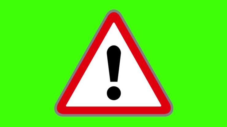 Green screen , road signs icon , general warning